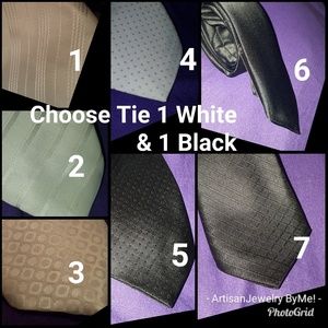 SALE2TieNWTYour Choice1 White & 1 Black or Bow Tie